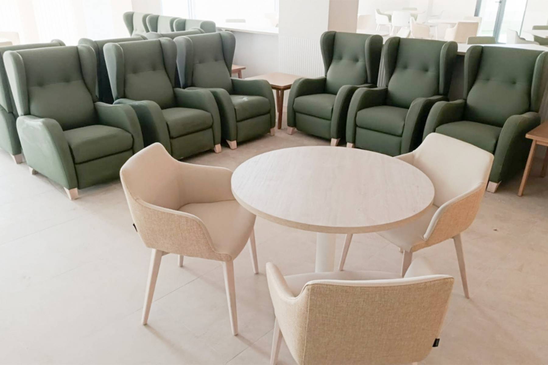 Interior del complejo asistencial para personas mayores en Móstoles