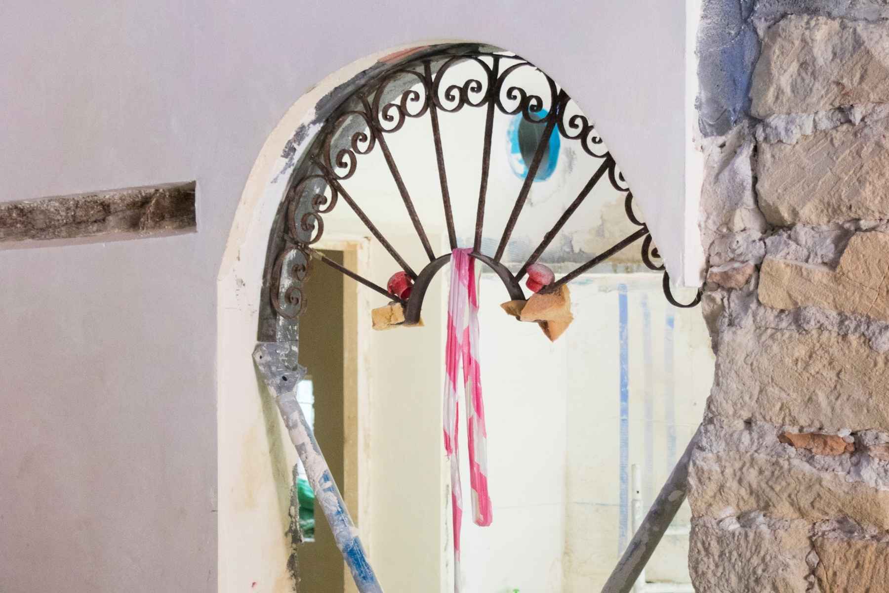 Trabajos durante la rehabilitación de la Casa de la Virgen a cargo de Media Caña