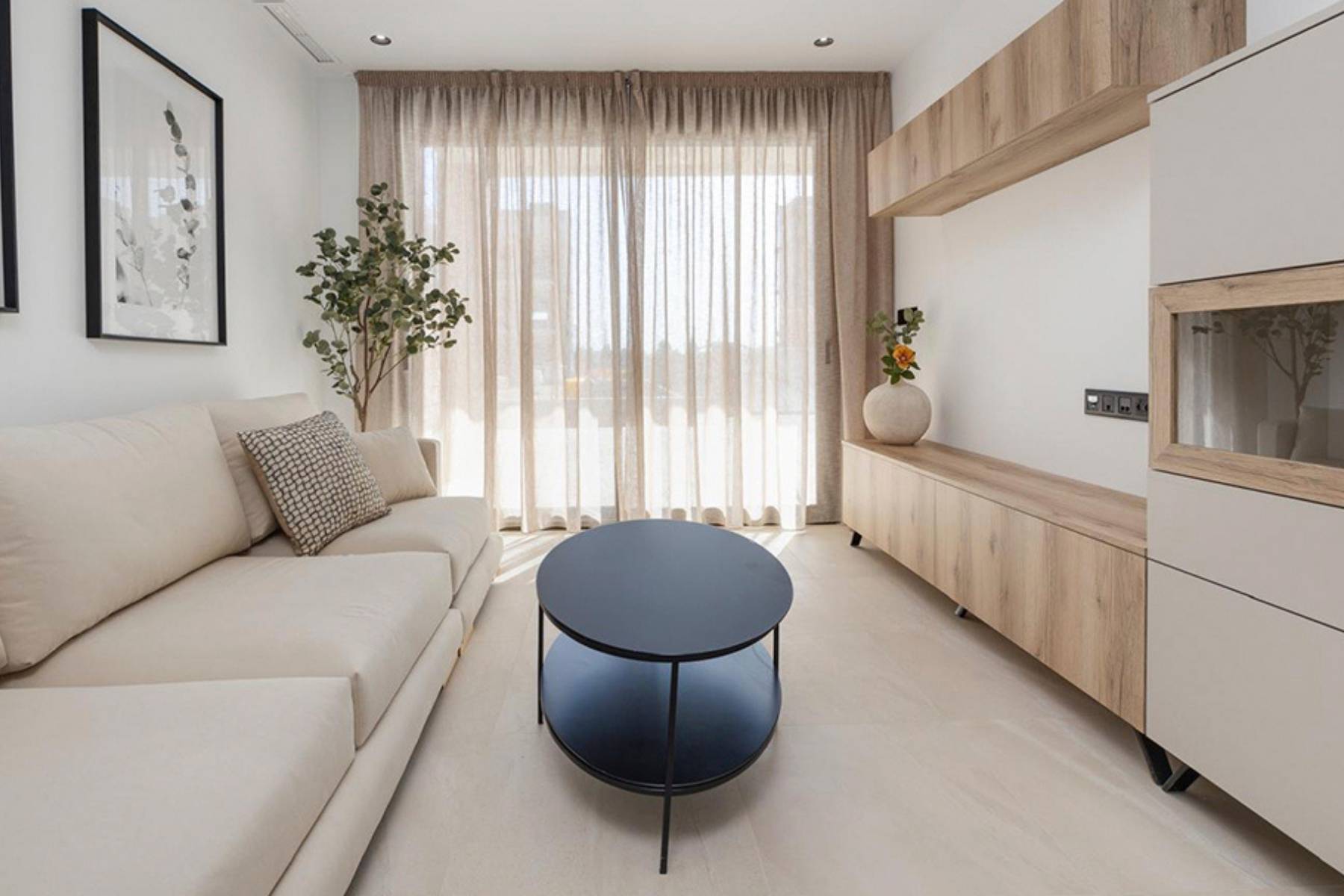 Imagen del salón de los bloques finalizados en el residencial que estamos trabajando en Los Alcázares