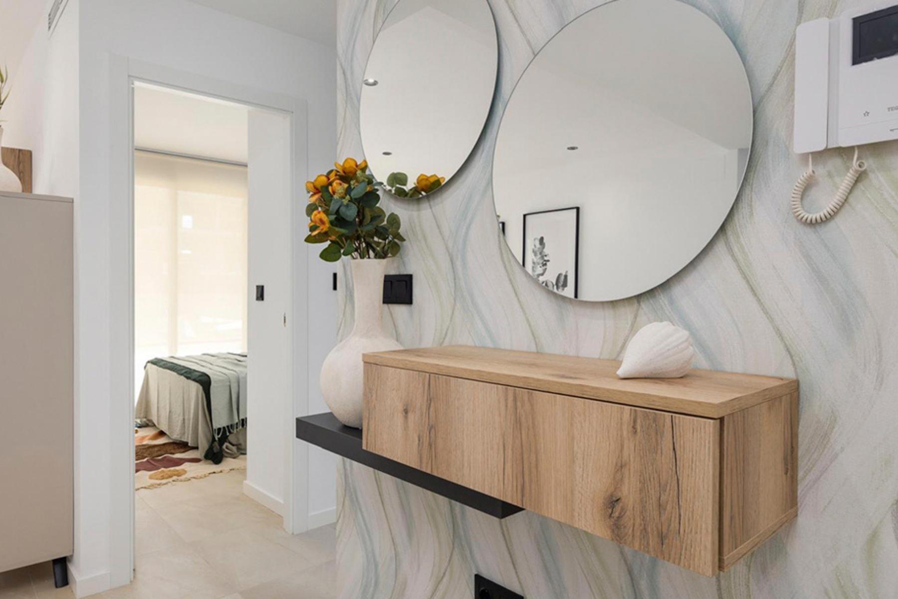 Imagen de la entrada de los bloques finalizados en el residencial que estamos trabajando en Los Alcázares