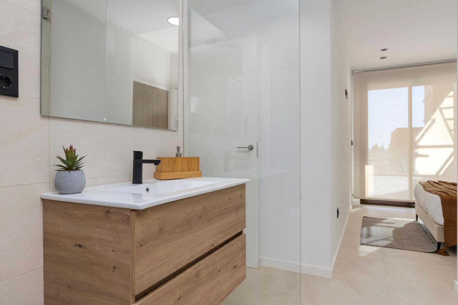 Imagen del baño de los bloques finalizados en el residencial que estamos trabajando en Los Alcázares